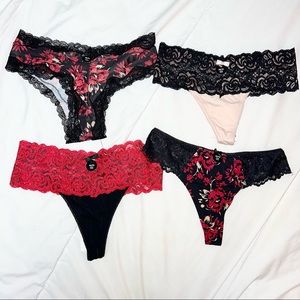 Set of 4 thongs from La Vie En Rose (Brand New)